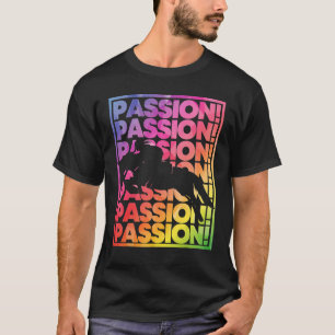 Camiseta Saltando caballo con Chicas ecuestres y coloridos