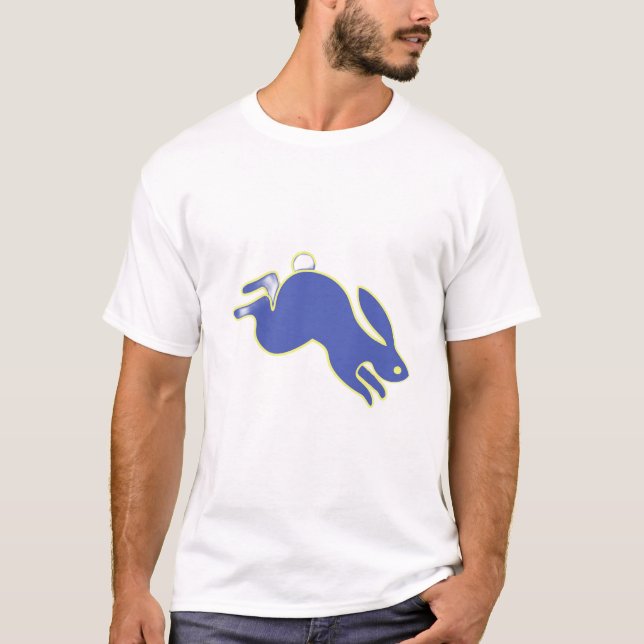 Camiseta Saltando Conejo Púrpura (Anverso)