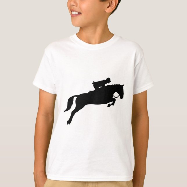 Camiseta Saltando de caballos de carreras de Galloping (Anverso)