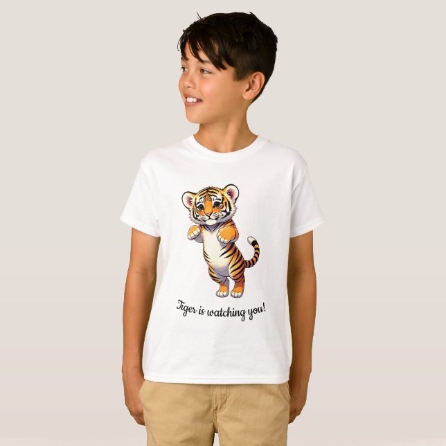 Camiseta Saltando del cubo del tigre (Anverso completo)