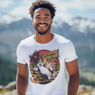 Camiseta Saltando elegancia felina persiguiendo sueños no r