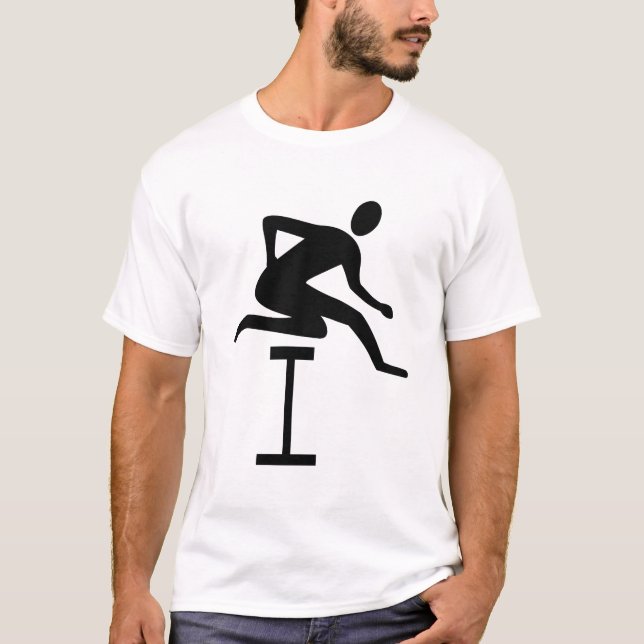 Camiseta Saltando vallas - Negro (Anverso)