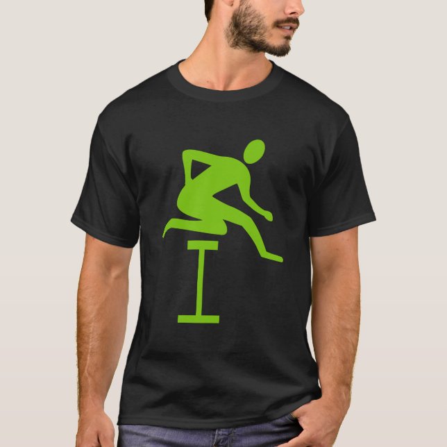Camiseta Saltando vallas - Verde marciano (Anverso)