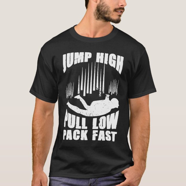 Camiseta Saltar alto Pull Low Pack Fast Parachute Skydive S (Anverso)