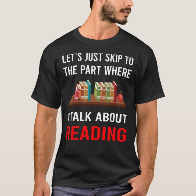 Camiseta Saltar hablar leyendo libro libros (Anverso)