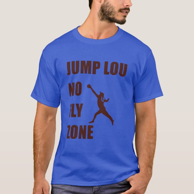 Camiseta Saltar Lou No Fly Zone Shirt, Baloncesto Saltar Lo (Anverso)