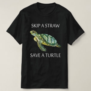 Camiseta saltar una paja salvar a una tortuga