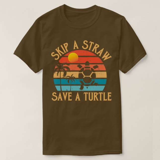 Camiseta Saltar Una Paja Salvar A Una Tortuga 11 (Diseño del anverso)