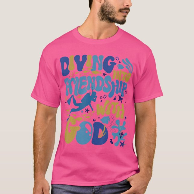 Camiseta Salto a la amistad con Dios bajo el agua Scuba V (Anverso)