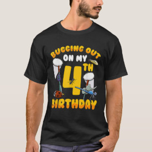 Camiseta Salto con mi insecto gracioso de cuarto cumpleaños