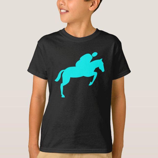 Camiseta Salto de caballo - cian (Anverso)