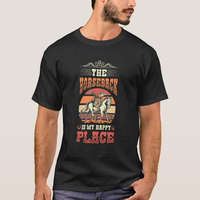 Camiseta Salto de caballo de equitación a caballo (Anverso)