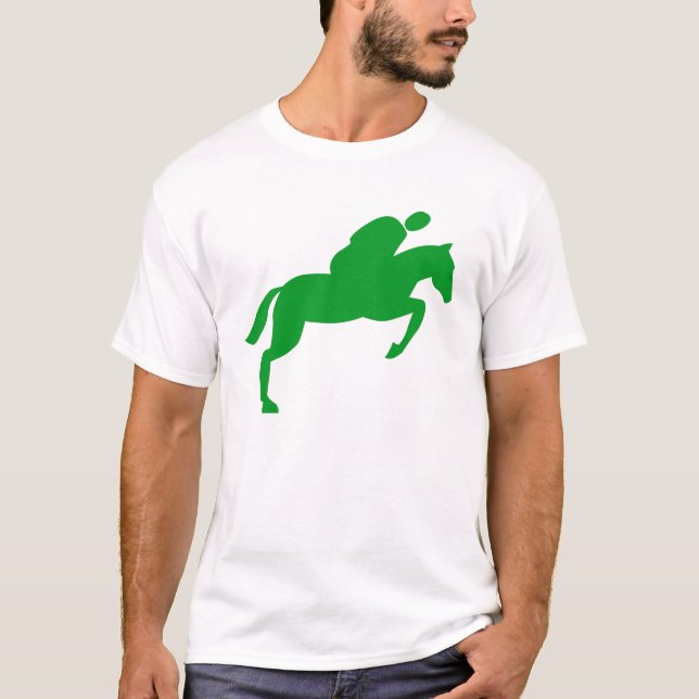 Camiseta Salto de caballos - Verde de hierba (Anverso)