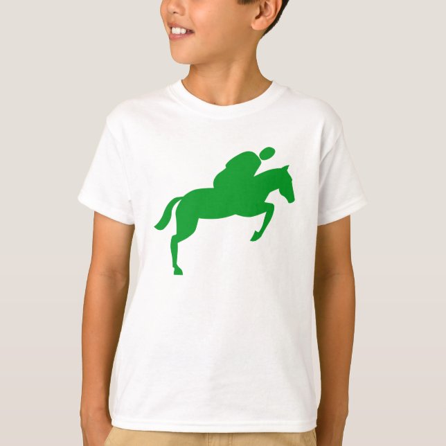 Camiseta Salto de caballos - Verde de hierba (Anverso)
