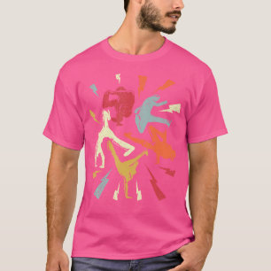 Camiseta Salto de cosecha Vintage Baile Bboy Poses Hip Hop