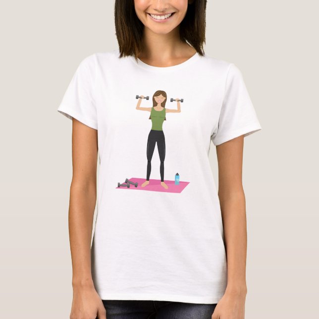 Camiseta Salto de equilibrio de peso del Chica de fitness (Anverso)
