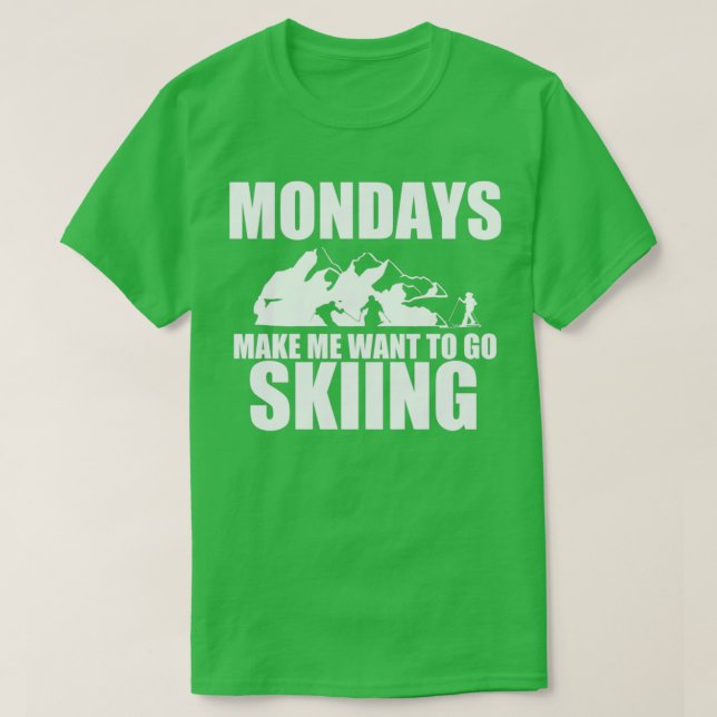 Camiseta Salto de esquí del lunes Divertido de esquí (Diseño del anverso)