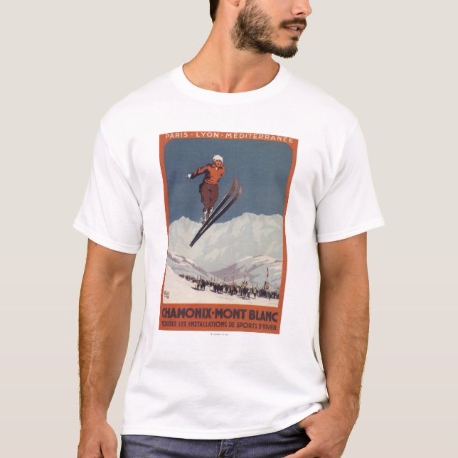Camiseta Salto de esquí - poster olímpico del promo de PLM (Anverso)