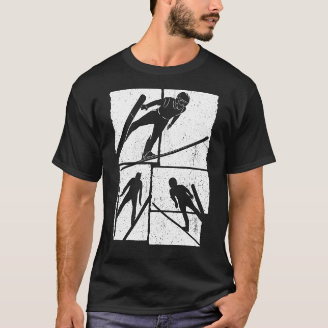 Camiseta Salto de esquí retro esquí volador deportes de inv (Anverso)