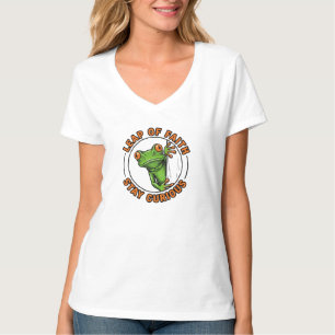 Camiseta Salto de Fe Permanece Curioso Arte de Rana
