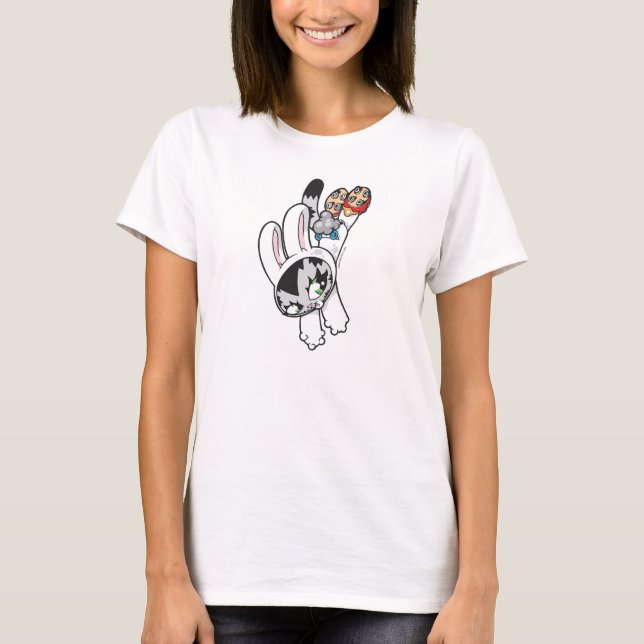 Camiseta Salto de Gatito Conejo (Anverso)