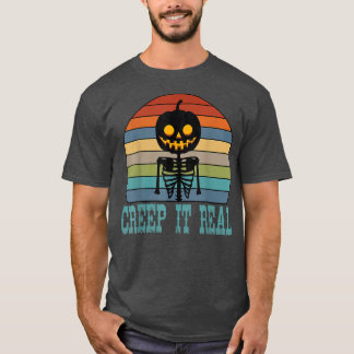 Camiseta Salto de la calabaza de Skeleton real, Hal espeluz