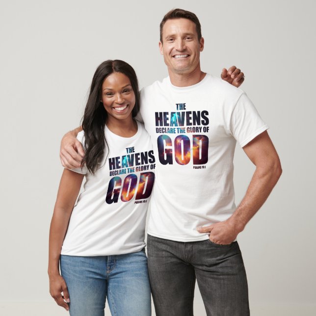 Camiseta Salto de la creación cristiana 19:1 El cielo decla (Unisexo)