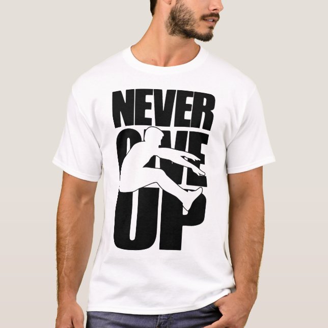 Camiseta salto de longitud Never Give Up (Anverso)