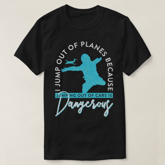 Camiseta Salto De Los Aviones Saltando De Los Autos Es Peli (Diseño del anverso)
