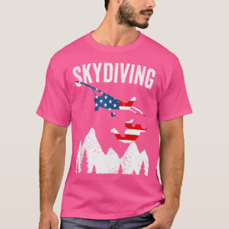 Camiseta Salto De Skydiver Desde El Avión Buceo Bandera De 