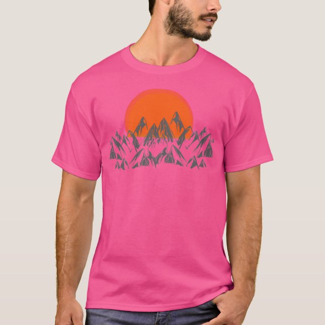 Camiseta Salto de sol con montañas diseños naturales popula (Anverso)