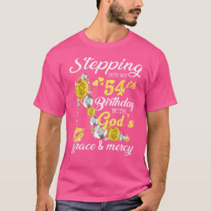 Camiseta Salto de tacón alto a mi cumpleaños 54 con Dios