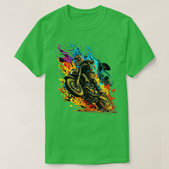 Camiseta Salto de vuelo de motocross Dirt Bike Carreras Sup (Diseño del anverso)