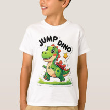 Salto Dino - Jugativo Pegatina Personalizado Camis