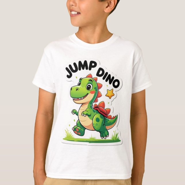 Camiseta Salto Dino - Jugativo Pegatina Personalizado Camis (Anverso)