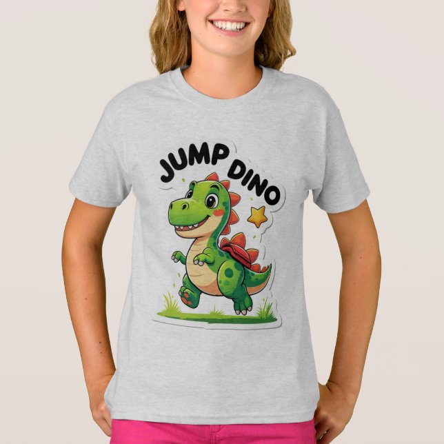 Camiseta Salto Dino - Jugativo Pegatina Personalizado Camis (Anverso)