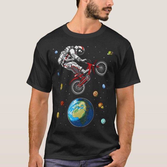 Camiseta Salto en bicicleta de astronauta (Anverso)