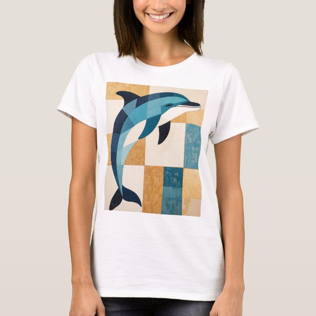 Camiseta Salto geométrico azur (Anverso)
