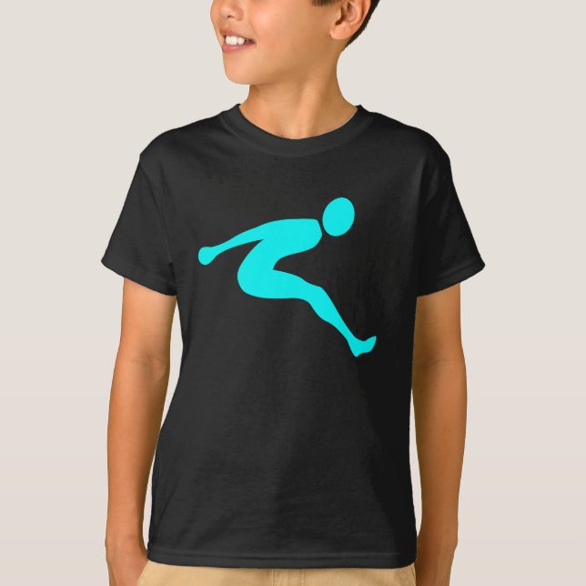 Camiseta Salto largo - cian (Anverso)