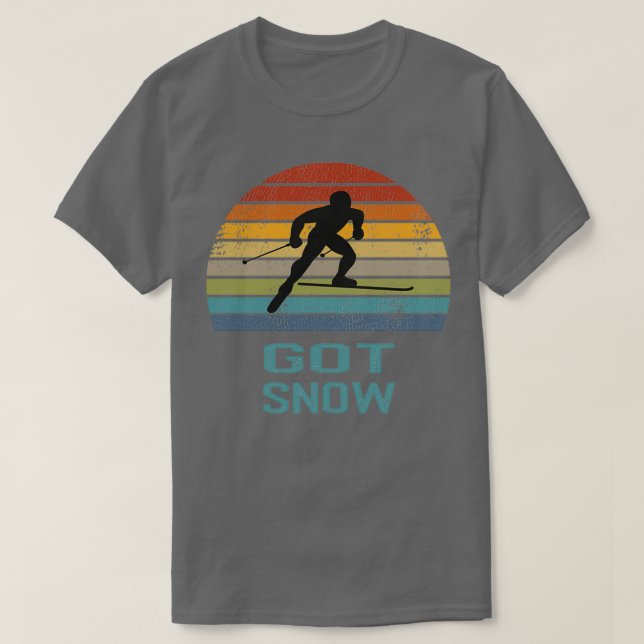 Camiseta Salto largo retro en esquí (Diseño del anverso)
