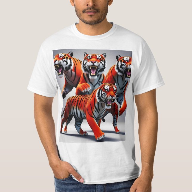Camiseta Salto ruidoso: Tigres en movimiento (Anverso)