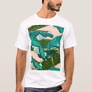 Camiseta Saltos de Banana: Patrón tropical sin foco.