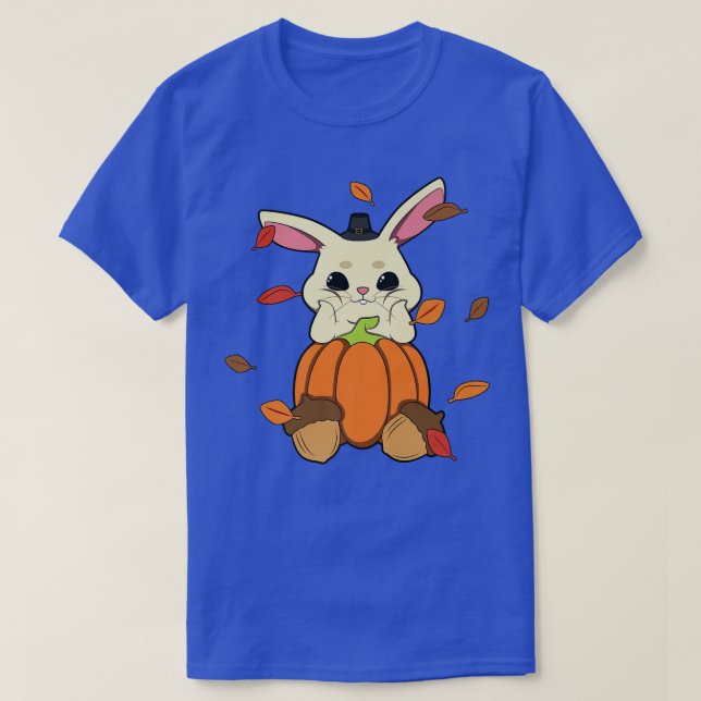 Camiseta Saltos De Conejo Caídos En La Calabaza De Otoño (Diseño del anverso)