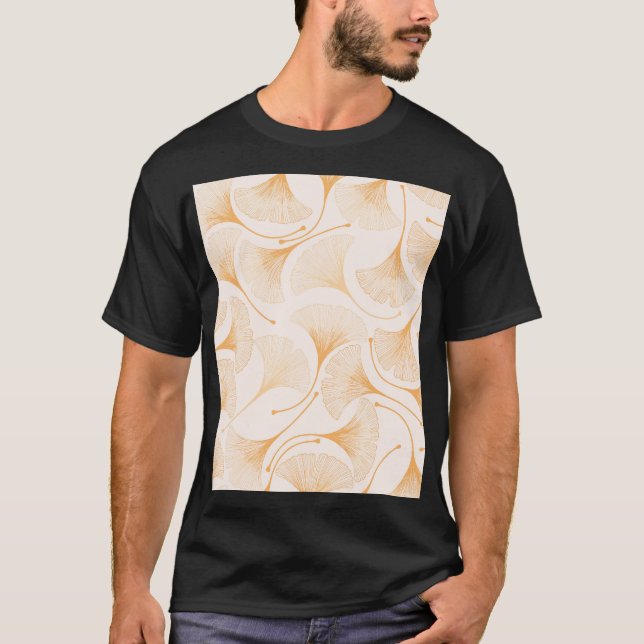 Camiseta Saltos de Ginkgo: Patrón Floral sin Marea. (Anverso)