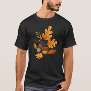 Camiseta Saltos De Otoño Y Acornos Caen Para Las Mujeres Th
