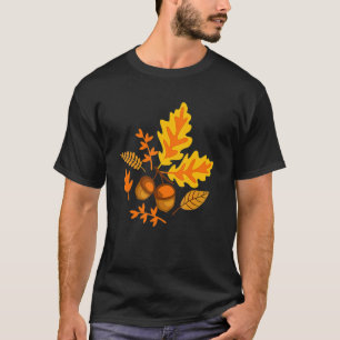 Camiseta Saltos De Otoño Y Acornos Caen Para Las Mujeres Th