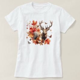 Camiseta Saltos de otoño y temporada de otoño de ciervos