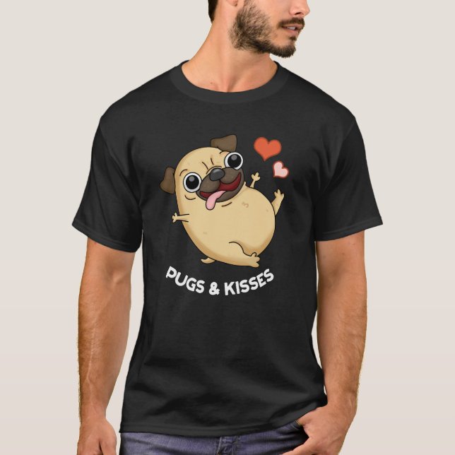 Camiseta Saltos Y Besos Graciosos Perros Pun Oscuro BG (Anverso)
