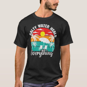 Camiseta Saltwater Heat Fun Summer Holidays Beach Sea Gra