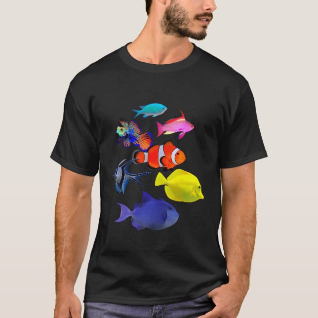 Camiseta Saltwater Reef Pescado Oceánico Mandarin Goby Yell (Anverso)